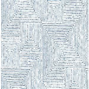 Papier peint Merritt Geometric de A-Street Prints, indigo