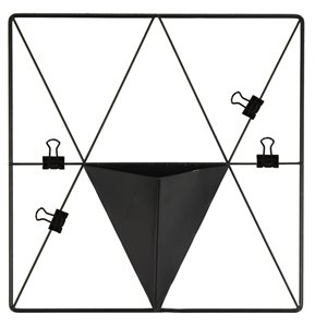 Grille métallique triangulaire avec poche de WallPops, noir mat
