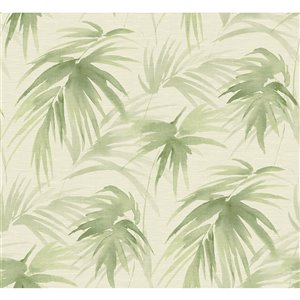 Papier peint adhésif Darlana Grasscloth de A-Street Prints, vert