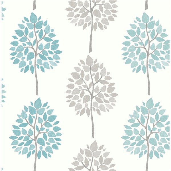 Advantage Saar Tree Wallpaper - Aqua