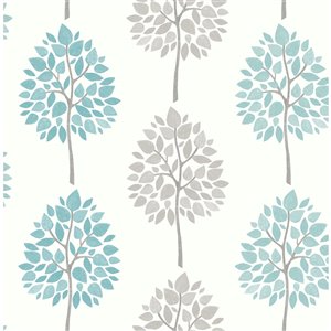 Advantage Saar Tree Wallpaper - Aqua