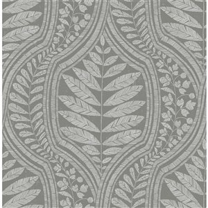 Papier peint Juno Ogee de A-Street Prints, gris foncé