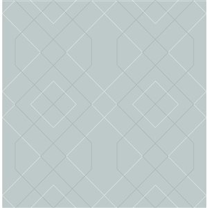 Papier peint géométrique détressé Ballard de A-Street Prints, bleu pâle