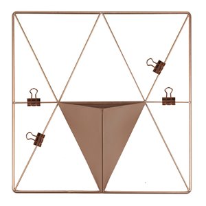 WallPops Triangle Metal Grid with Pocket - Rose Gold