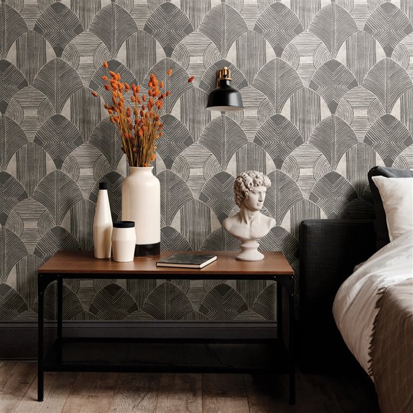 A Street Prints Westport Geometric Wallpaper Charcoal