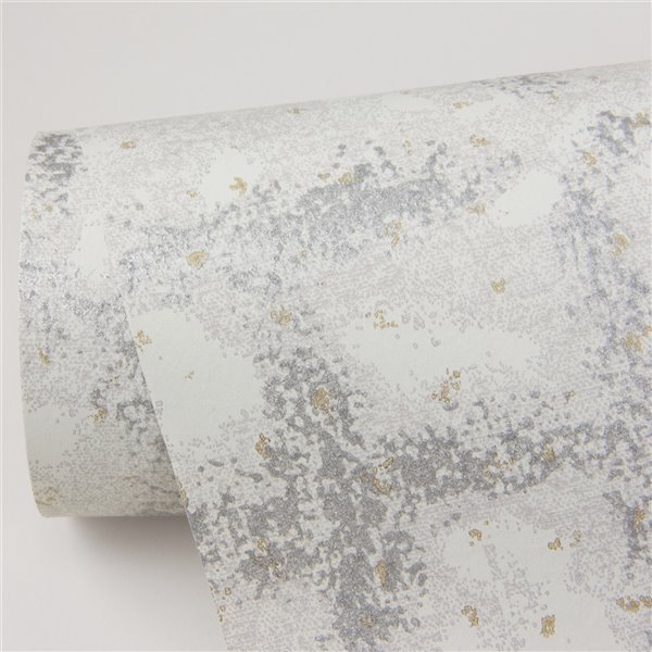 A-Street Prints Shea Distressed Geometric Wallpaper - Light Grey