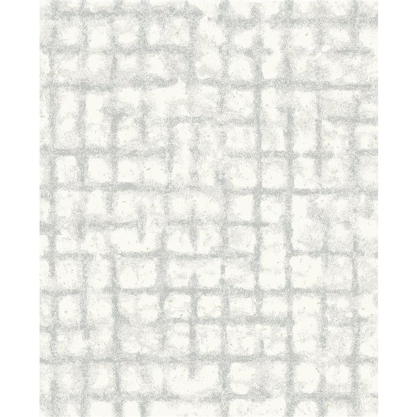 A-Street Prints Shea Distressed Geometric Wallpaper - Light Grey