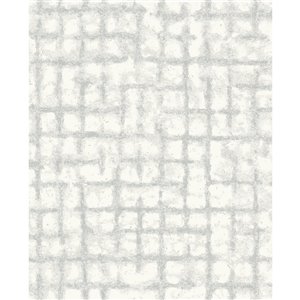 A-Street Prints Shea Distressed Geometric Wallpaper - Light Grey