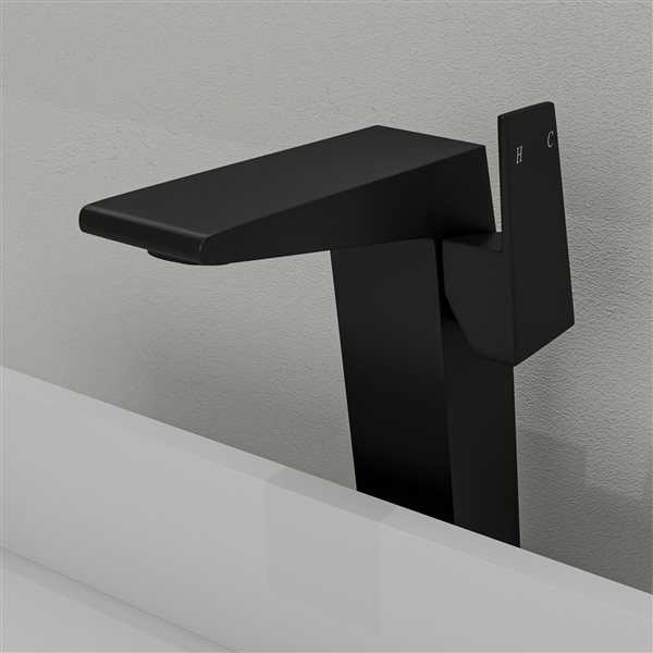 ALFI brand Tall Single Hole Bathroom Faucet - 1-Handle - Black Matte