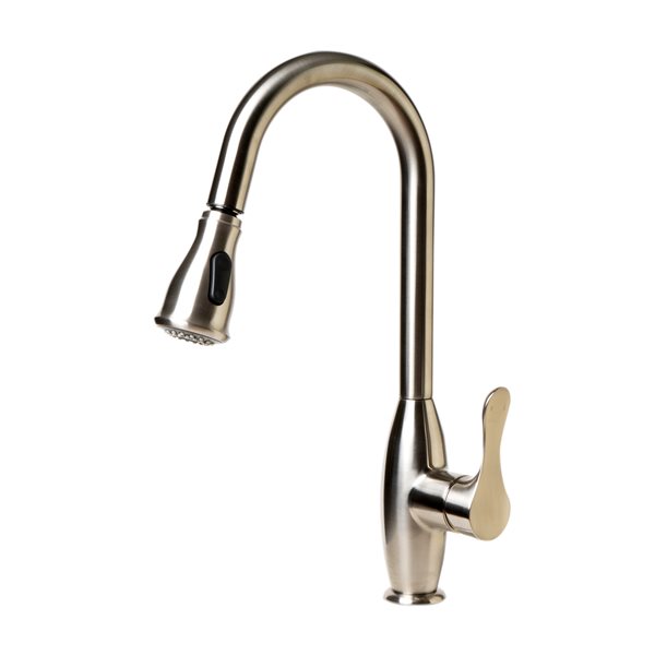 ALFI brand Traditional Gooseneck PullOut Kitchen Faucet Brushed
