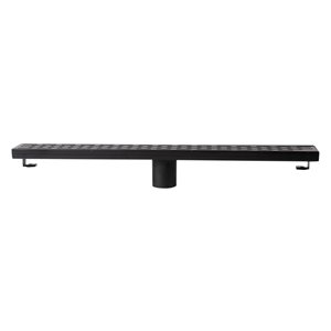 ALFI brand Stainless Steel Linear Shower Drain with Groove Holes - 24-in x 3-in - Black Matte