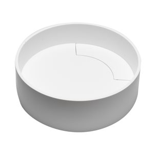 ALFI brand Round Solid Surface Resin Sink - 15-in x 15-in - White Matte