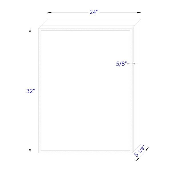 ALFI brand Single Door Medicine Cabinet - LED Light - 24-in x 32-in