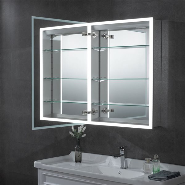 Image of Alfi Brand | Single Door Medicine Cabinet - LED Light - 24-In X 32-In | Rona