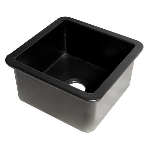 ALFI brand Drop-in/Undermount Square Fireclay Prep Sink - 18-in x 18-in - Black Matte