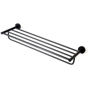ALFI brand Brass Towel Bar with Shelf - 26-in - Matte Black