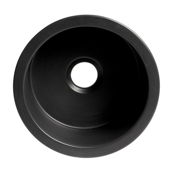 ALFI brand Drop-in/Undermount Round Fireclay Prep Sink - 18-in x 18-in - Black Matte