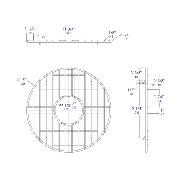 ALFI brand Round Stainless Steel Sink Grid - 15-in x 15-in