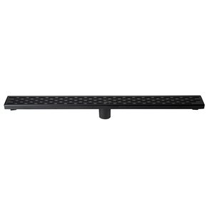 ALFI brand Stainless Steel Linear Shower Drain with Groove Holes - 32-in x 3-in - Black Matte