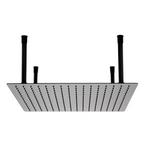 ALFI Brand Stainless Steel Square Ultra Thin Rain Shower Head - 20-in - Black Matte