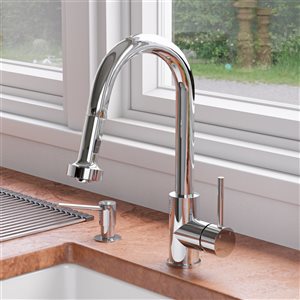 ALFI Brand Sensor Gooseneck Pull-Out Kitchen Faucet - Polished Chrome