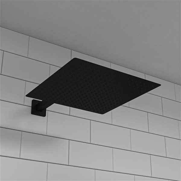 ALFI brand Stainless Steel Square Ultra Thin Rain Shower Head - 16-in - Black Matte