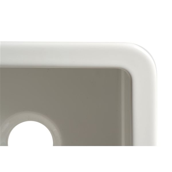 ALFI brand Drop-in/Undermount Square Fireclay Prep Sink - 18-in x 18-in - White