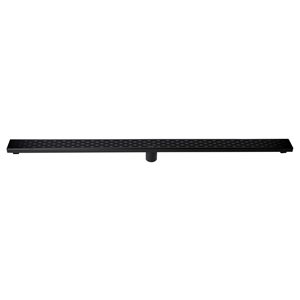 ALFI brand Stainless Steel Linear Shower Drain with Groove Holes - 47-in x 3-in - Black Matte