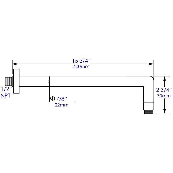 ALFI brand Round Wall Mounted Shower Arm - Brass - Black Matte