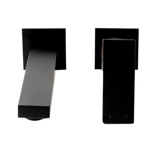 ALFI brand Single Lever Wall Mounted Bathroom Faucet - Black Matte