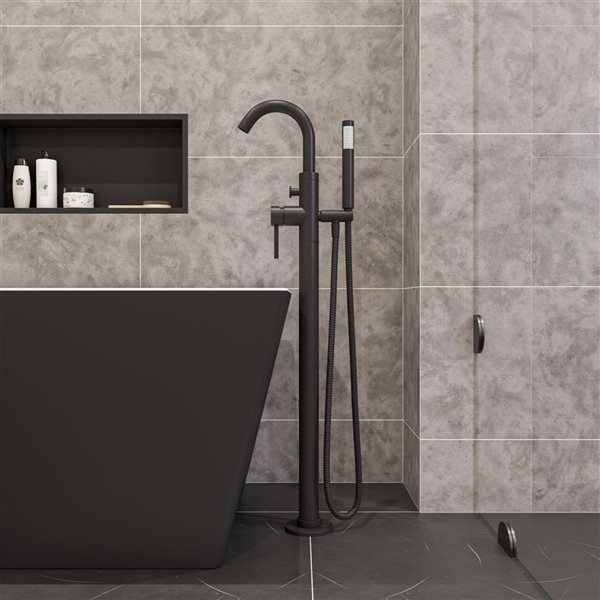 ALFI brand Single Lever Floor Mounted Tub Filler Mixer - Hand Held ...