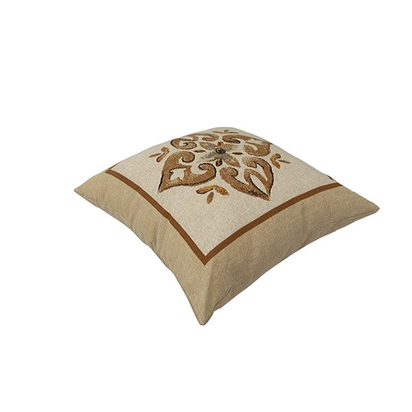 Coussin d'extérieur décoratif carré de Bozanto Inc., 16 po x 16 po, motif fleuri brun/beige