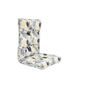 Coussin pour chaise de patio à haut dossier de Bozanto Inc., blanc et gris
