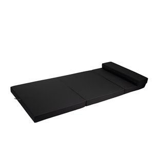 Matelas pliant d'extérieur de Bozanto Inc., 72 po x 30 po, noir