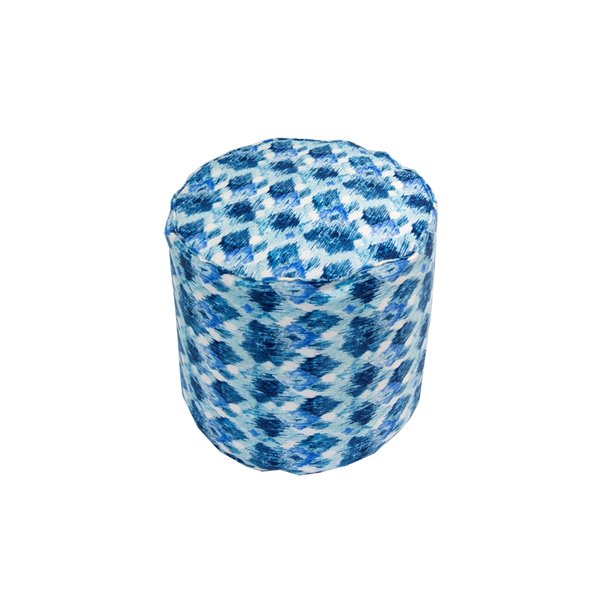 Pouf rond de Bozanto Inc., 16 po x 17 po, bleu foncé