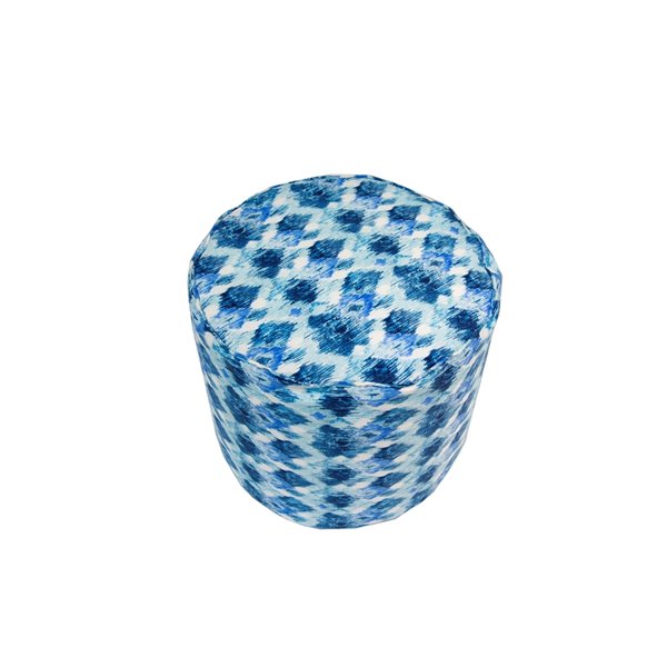 Pouf rond de Bozanto Inc., 16 po x 17 po, bleu foncé