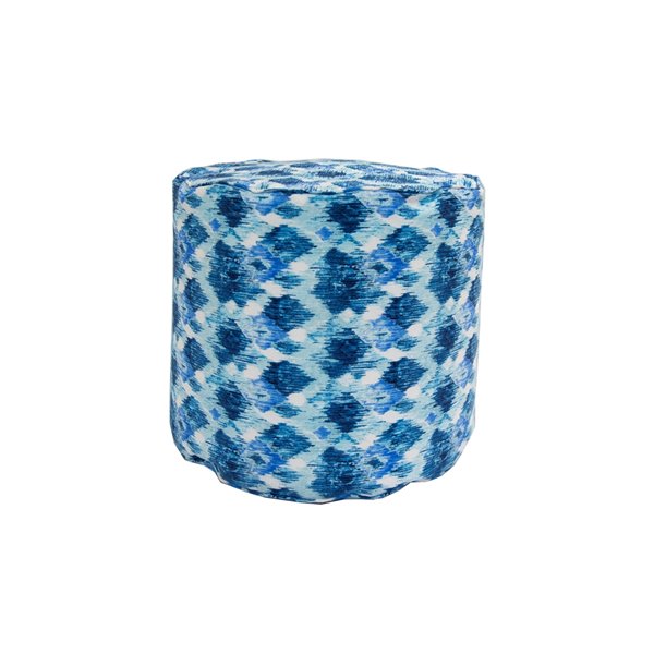 Pouf rond de Bozanto Inc., 16 po x 17 po, bleu foncé