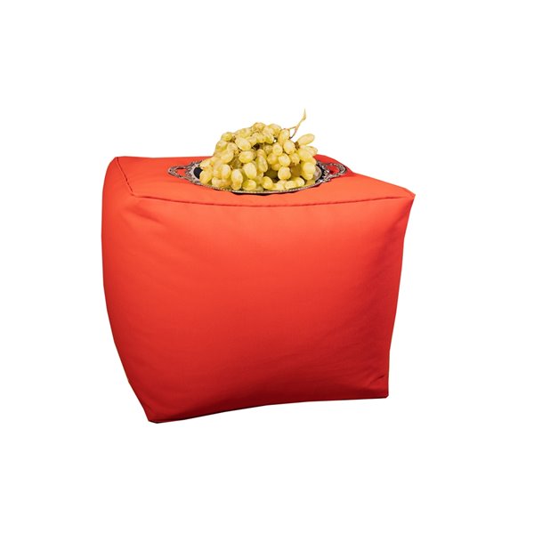 Pouf carré de Bozanto Inc., 18 po x 18 po, rouge