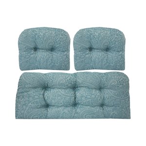 Bozanto Patio Loveseat Cushion - Light Blue - 3-Piece