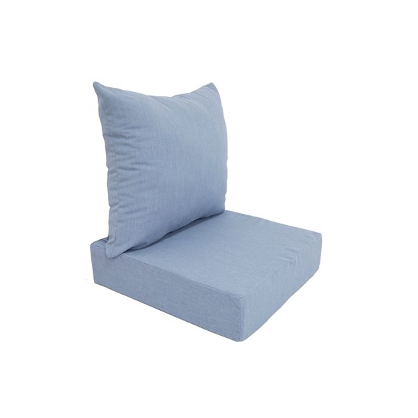 Coussin pour chaise de patio à assise profonde de Bozanto Inc., bleu pâle