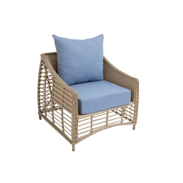Coussin pour chaise de patio à assise profonde de Bozanto Inc., bleu pâle