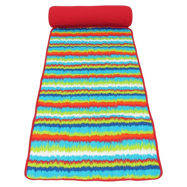 Bozanto Beach Mat - 65.25-in x 25.5-in - Blue/Red/Green