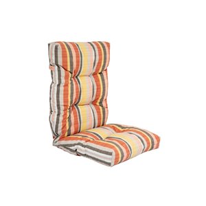 Coussin pour chaise de patio à haut dossier de Bozanto Inc., rayure orange