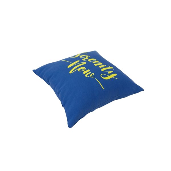 Coussin d'extérieur décoratif carré de Bozanto Inc., 16 po x 16 po, impression graphique bleue/jaune