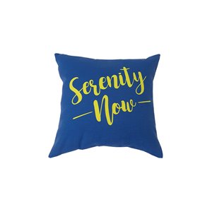 Bozanto Outdoor Decorative Square Cushion - 16-in x 16-in - Blue/Yellow Graphic Print