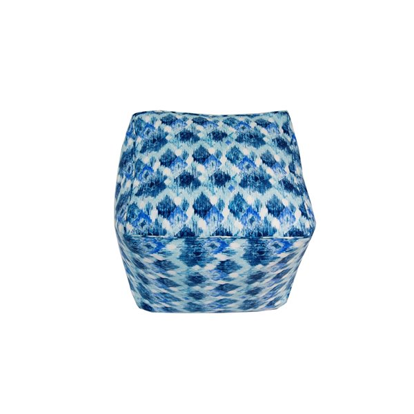 Bozanto Square Pouffe - 18-in x 18-in - Blue