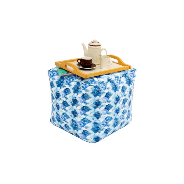 Bozanto Square Pouffe - 18-in x 18-in - Blue