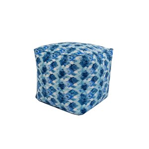 Pouf carré de Bozanto Inc., 18 po x 18 po, bleu