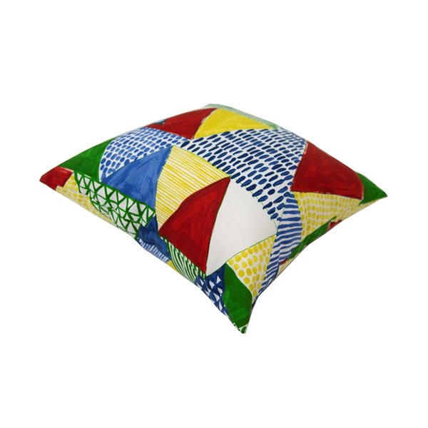 Coussin décoratif d'extérieur Bozanto carré de 16 po x 16 po, patchwork multicolore