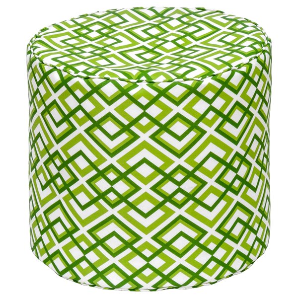 Pouf rond de Bozanto Inc., 16 po x 17 po, vert/blanc